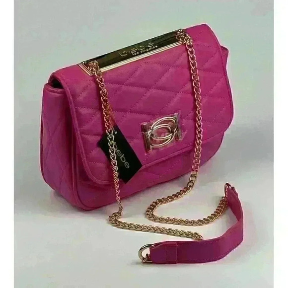 NEW! Bebe Women's Abigail Smooth Flap Shoulder Bag In Pink NWT $89 - Picture 4 of 5